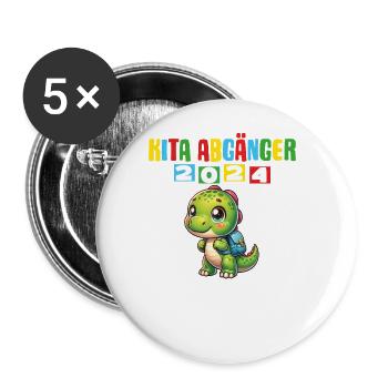 Kita Abgänger 2024 Einschulung 2024 - Buttons groß 56 mm (5er Pack) - Weiß - Vorne