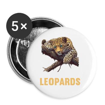 Leoparden Leopard - Buttons large 2.2''/56 mm (5-pack) - white - Front
