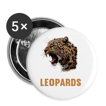 Leoparden Leopard - Buttons large 2.2''/56 mm (5-pack) - white - Front