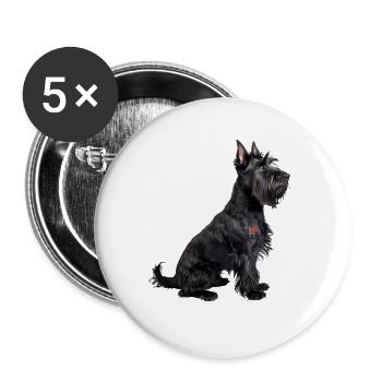 Terrier Scottish Sapa - Buttons groß 56 mm (5er Pack) - Weiß - Vorne