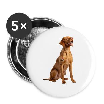 Vizsla Dad Vapa - Buttons groß 56 mm (5er Pack) - Weiß - Vorne