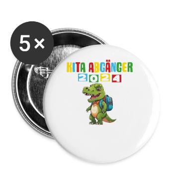 Kita Abgänger 2024 Einschulung 2024 - Buttons groß 56 mm (5er Pack) - Weiß - Vorne