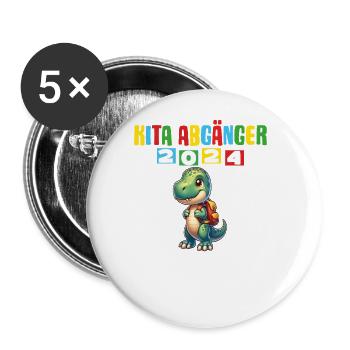 Kita Abgänger 2024 Einschulung 2024 - Buttons groß 56 mm (5er Pack) - Weiß - Vorne