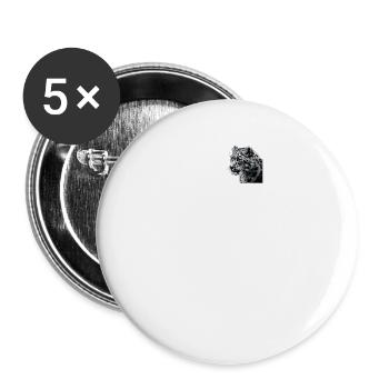 Snow Leopard Schneeleoparden Schneeleopard - Buttons large 2.2''/56 mm (5-pack) - white - Front