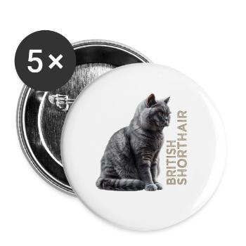 British shorthair - Buttons large 2.2''/56 mm (5-pack) - white - Front