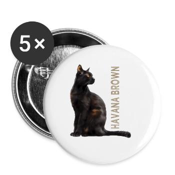 Brun Havane - Lot de 5 grands badges (56 mm) - blanc - Devant