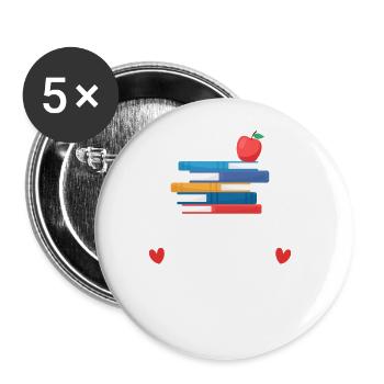 Retired But Forever a Teacher at Heart Teacher - Buttons groß 56 mm (5er Pack) - Weiß - Vorne
