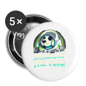 Emo Dog Gothic Dog Lover Emo Fashion Goth Style - Buttons large 2.2''/56 mm (5-pack) - white - Front