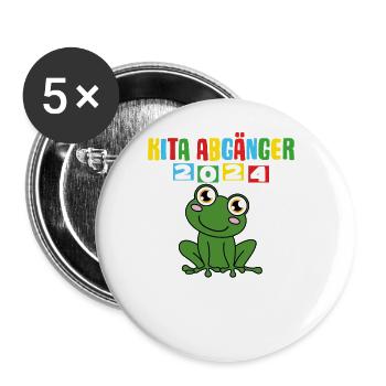 Kita Abgänger 2024 Einschulung 2024 - Buttons groß 56 mm (5er Pack) - Weiß - Vorne