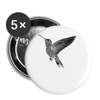 Hummingbird Kolibris Kolibri - Buttons groß 56 mm (5er Pack) - Weiß - Vorne