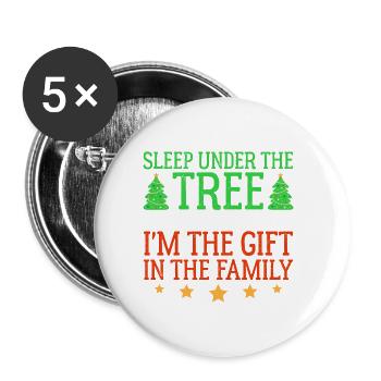 Funny Christmas Pajamas Girls X-mas Christmas Gag - Buttons groß 56 mm (5er Pack) - Weiß - Vorne