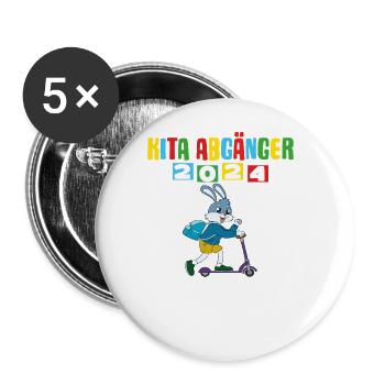 Sortants de la garderie 2024 Inscriptions à l’école 2024 - Lot de 5 grands badges (56 mm) - blanc - Devant