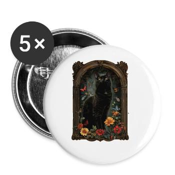 Bombay-Katze - Buttons groß 56 mm (5er Pack) - Weiß - Vorne