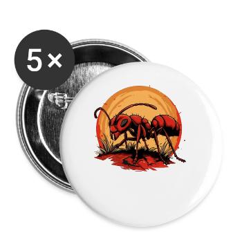 Ant ants ant - Buttons large 2.2''/56 mm (5-pack) - white - Front
