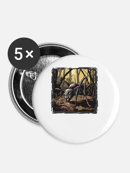 Ant Ameisen Ameise - Buttons groß 56 mm (5er Pack) - Weiß