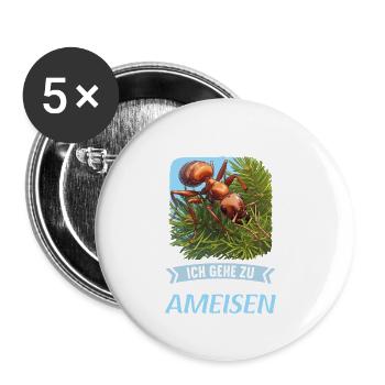 Ant ants ant - Buttons large 2.2''/56 mm (5-pack) - white - Front