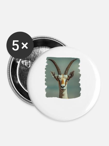 Antelope Antilopen Antilope - Buttons groß 56 mm (5er Pack) - Weiß