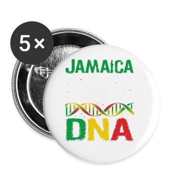 Jamaican Heritage Flag Jamaica It's In My DNA - Buttons groß 56 mm (5er Pack) - Weiß - Vorne