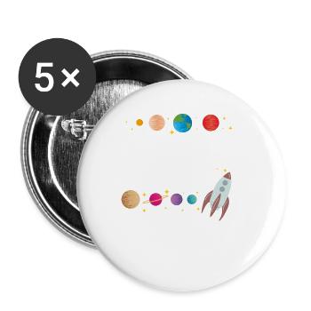 School 1. Grade - Buttons groß 56 mm (5er Pack) - Weiß - Vorne