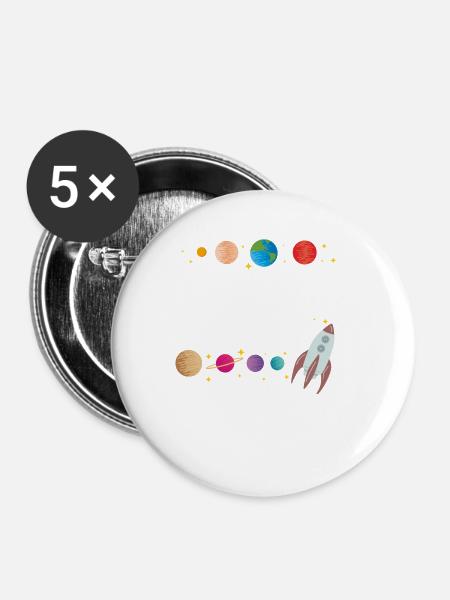 School 1. Grade - Buttons groß 56 mm (5er Pack) - Weiß