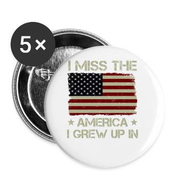 Vintage I Miss The America I Grow Up In American - Buttons groß 56 mm (5er Pack) - Weiß - Vorne