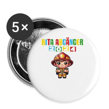 Kita Abgänger 2024 Einschulung 2024 - Buttons groß 56 mm (5er Pack) - Weiß - Vorne