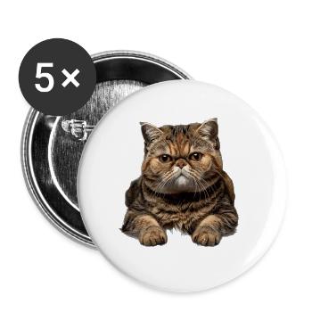Exotic Shorthair - Buttons large 2.2''/56 mm (5-pack) - white - Front
