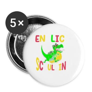 School 1. Grade - Buttons groß 56 mm (5er Pack) - Weiß - Vorne