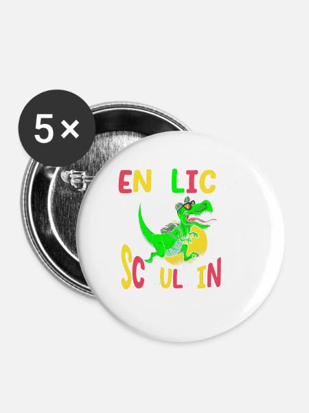 School 1. Grade - Buttons groß 56 mm (5er Pack) - Weiß