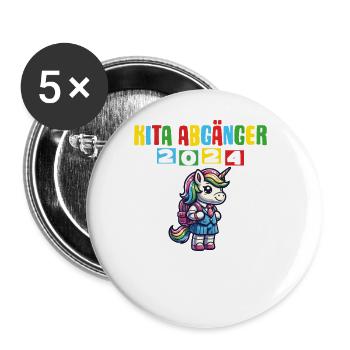Sortants de la garderie 2024 Inscription à l’école 2024 - Lot de 5 grands badges (56 mm) - blanc - Devant