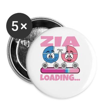Zia 2024 Loading Tante 2024 - Buttons groß 56 mm (5er Pack) - Weiß - Vorne
