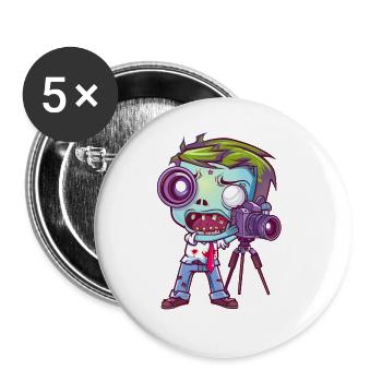 Fotograf Halloween - Buttons groß 56 mm (5er Pack) - Weiß - Vorne