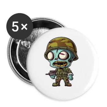 Soldat Halloween - Lot de 5 grands badges (56 mm) - blanc - Devant