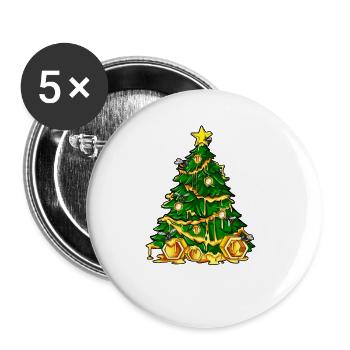 Bees and Honey - Beekeeper Christmas Tree - Buttons large 2.2''/56 mm (5-pack) - white - Front
