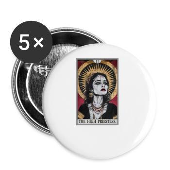 Tarotkarte The High Priestess Die Hohepriesterin - Buttons groß 56 mm (5er Pack) - Weiß - Vorne