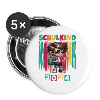School enrolment for primary school pupils 2024 - Buttons large 2.2''/56 mm (5-pack) - white - Front