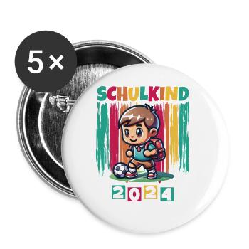 School enrolment for primary school pupils 2024 - Buttons large 2.2''/56 mm (5-pack) - white - Front