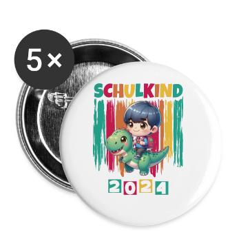 School enrolment for primary school pupils 2024 - Buttons large 2.2''/56 mm (5-pack) - white - Front
