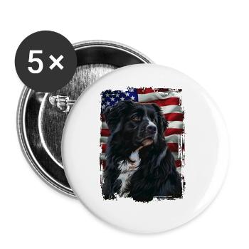 Terre-Neuve Amérique États-Unis - Lot de 5 grands badges (56 mm) - blanc - Devant