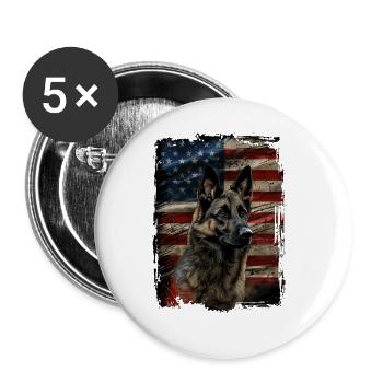 Norwegian Elkhound America Usa - Buttons large 2.2''/56 mm (5-pack) - white - Front