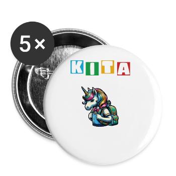 KITA Leavers School Child School Enrollment - Buttons large 2.2''/56 mm (5-pack) - white - Front