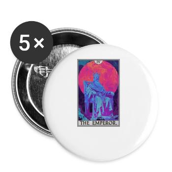 Carte de tarot L’Empereur Le Souverain - Lot de 5 grands badges (56 mm) - blanc - Devant