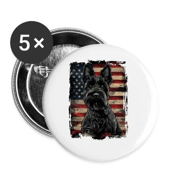 Scottish Terrier America Usa - Buttons large 2.2''/56 mm (5-pack) - white - Front