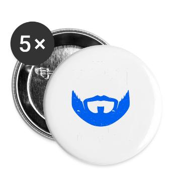 Citation à barbe Hommes barbus - Lot de 5 grands badges (56 mm) - blanc - Devant
