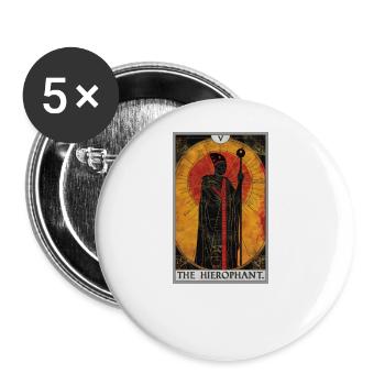 Tarotkarte The Hierophant Der Hierophant - Buttons groß 56 mm (5er Pack) - Weiß - Vorne