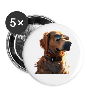 Golden Retriever Dog Dog Mom Dogs Lover - Buttons large 2.2''/56 mm (5-pack) - white - Front