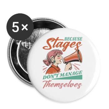 Parce que les étapes ne se gèrent pas toutes seules - Lot de 5 grands badges (56 mm) - blanc - Devant