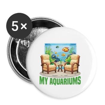 I Binge Watch My Aquariums - Buttons groß 56 mm (5er Pack) - Weiß - Vorne