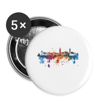 Lindau (Lake Constance) - Buttons large 2.2''/56 mm (5-pack) - white - Front