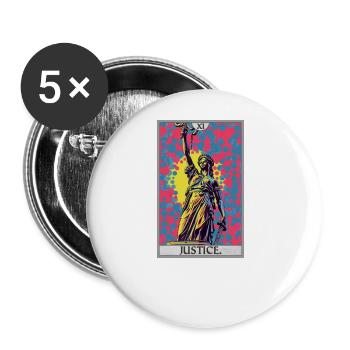 Tarot Cards Tarot Card Justice Justice - Buttons large 2.2''/56 mm (5-pack) - white - Front